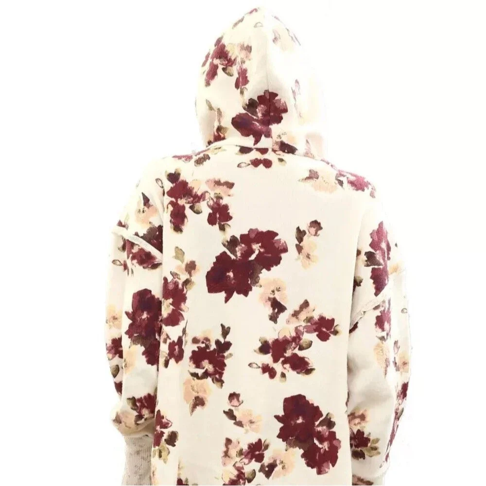 Free People Bali Bring Me Roses Sherpa Pullover Hoodie Top Sweatshirt S 277075